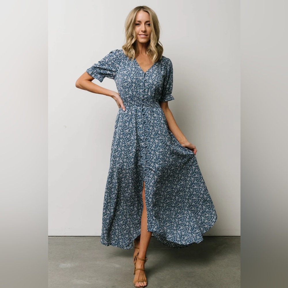 Baltic Born Robyn Maxi Dress in French BlueFloral NWT 1X